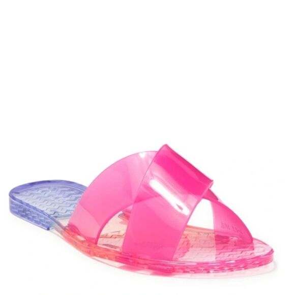 New Abound Nordstrom Pink Blue Ombre Jelly Retro Crisscross Jessah Slide size 8 - Picture 1 of 5